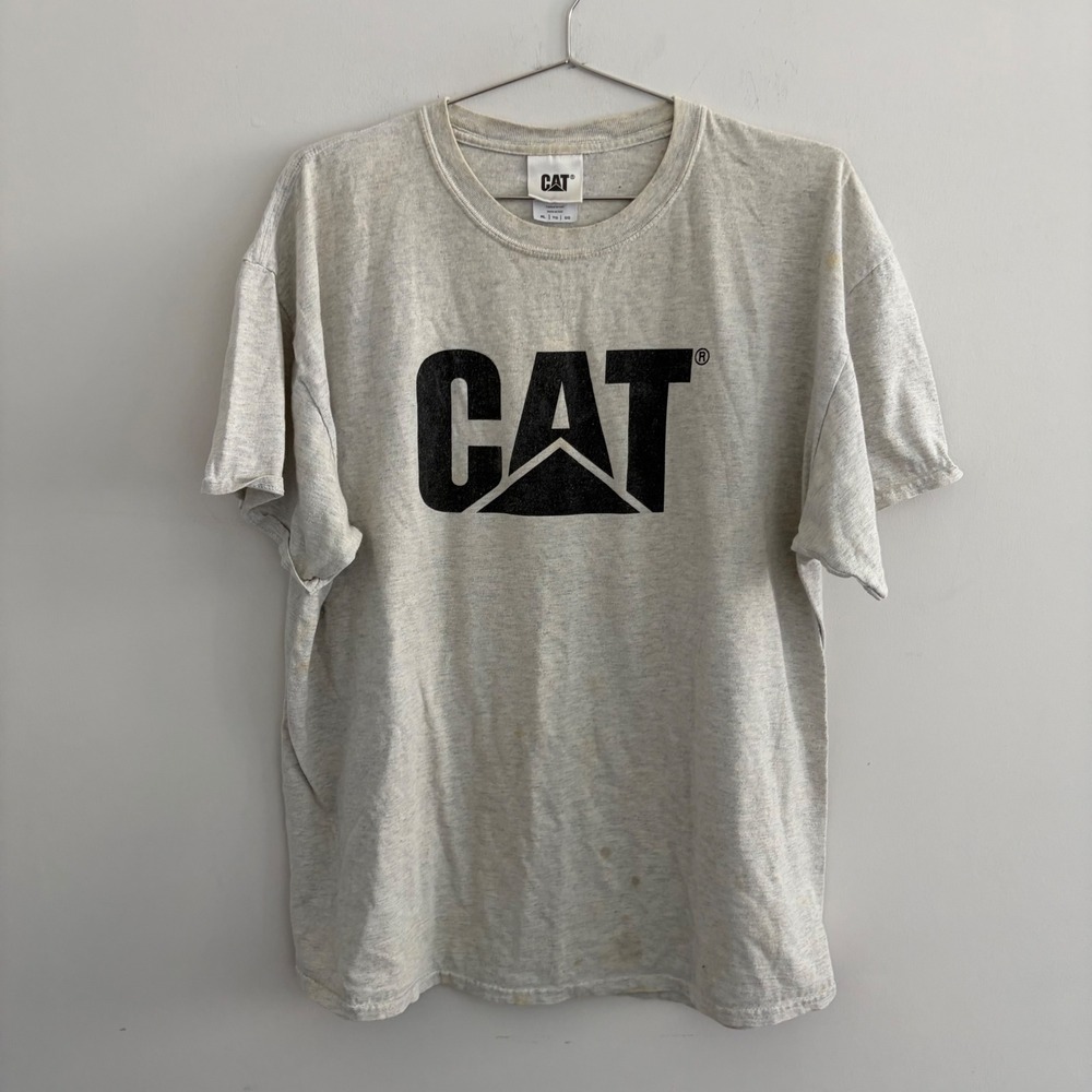 Caterpillar CAT Logo Graphic T-Shirt Gray Mens XL Short Sleeve